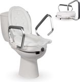 Toiletverhoger Mobiclinic Guadiana - Toiletverhoger - WC Verhoger 10 cm met Armsteunen & Deksel - Max. 100 kg - Wit