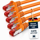 Netwerkkabel 1aTTack.de 5x 0,5m - Cat 6 netwerkkabel patchkabel Cat6 RJ45 SFTP - oranje