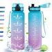 Drinkfles, HoneyHolly Drinkfles, 1 l, sportfles, motiverende drinkfles, BPA-vrij, waterfles voor sport, fitness, yoga, school, kantoor