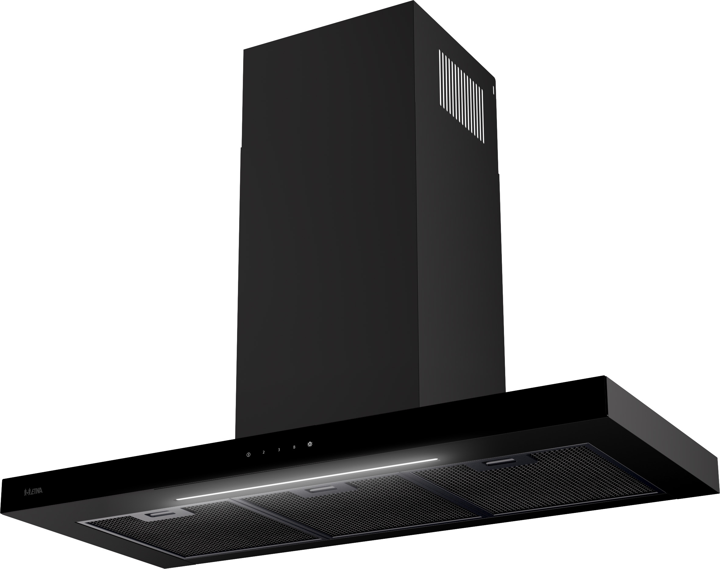 ETNA AB791ZT - 90 cm Matzwarte Schouwkap met Glasdesign Front - A++