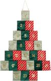 Mica Decorations Adventskalender - L72 x B1 x H51 cm - Vilt - Vert, Rouge