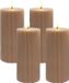Merkloos Relaxdays LED-kaarsen - set van 4 - 18xØ7,5 cm - mokka mousse