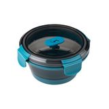 Lurch Vershouddoos, siliconen, 400 ml, rond, petrol, opvouwbaar en lekvrij, lunchbox voor onderweg
