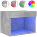 vidaXL Table de chevet avec LED, montage mural, gris béton