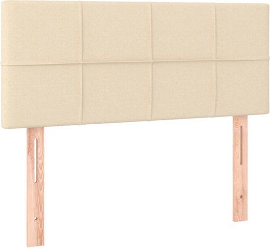 vidaXL Hoofdbord Stof Crèmekleurig 90x5x78/88 cm