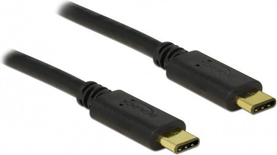 Delock USB-C naar USB-C Kabel - 0.5m - Zwart