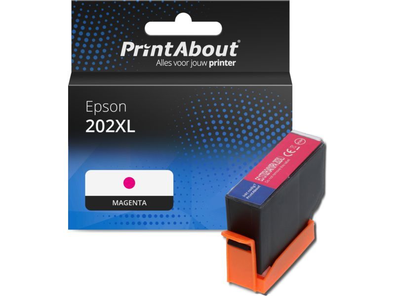 PrintAbout Inktcartridge 202XL (C13T02H34010) Magenta Hoge capaciteit geschikt voor Epson