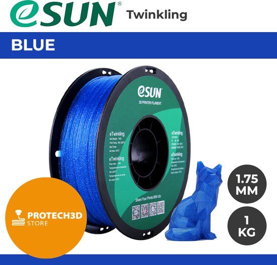 eSun eTwinkling Filament - 1.75mm - Blue - 1kg