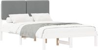 vidaXL Bedframe met gestoffeerd hoofdeinde, lichtgrijs, 120 x 200 cm