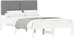 vidaXL Bedframe met gestoffeerd hoofdeinde, lichtgrijs, 120 x 200 cm