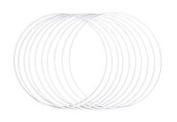 Rayher Metalen ringen, 10 stuks, 20 cm ø, wit gecoat