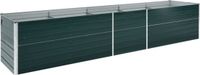 vidaXL Plantenbak verhoogd 400x80x77 cm gegalvaniseerd staal groen