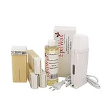 EpilWax Kit d'Épilation Royal Complet avec: chauffe cire professionnelle 4 Roll-On de cire 100 ml à la Vanille, 100 bandes épilation, 1 flacon de 250 ml huile après épilation (Royal Série Vanille 4)