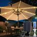 Lampe solaire avec abat-jour, 104 LED, télécommande, protection IP67, 8 modes