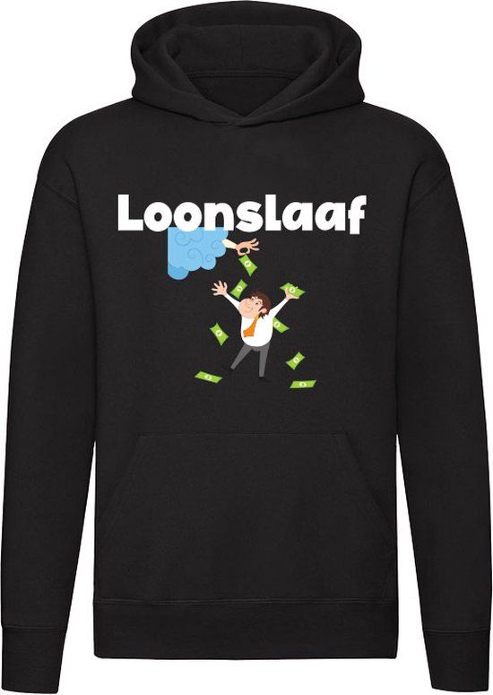 Loonslaaf Unisex Hoodie Zwart Katoen 4XL