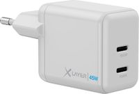 XLayer Dual Powercharger 45W USB-C PD Wandlader - Wit