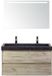 BES LED Dante Badmeubelset 100 cm - Craft Oak - Wastafel Hardsteen Wit Lucca 2 Kraangaten met Sence Spiegel