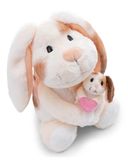 NICI Knuffeldier, zacht pluche, konijn, 20 cm, met kind konijn 6 cm, beige, schattig pluche dier om te knuffelen en te spelen, voor kinderen en volwassenen, cadeau-idee - 62841
