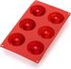 Goodivery Mini-moule à kouglof, silicone, rouge, 30 x 17,5 x 3,5 cm, 6 cavités