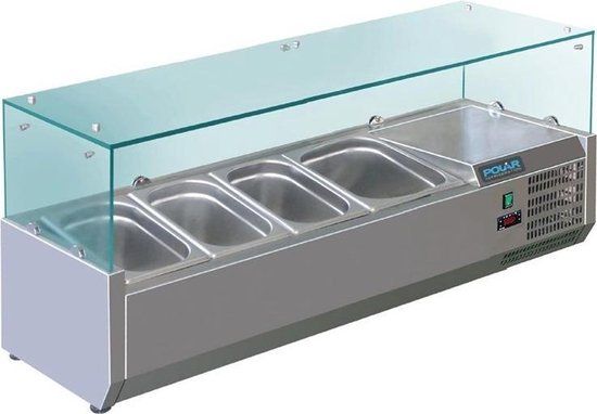 Polar Opzetkoelvitrine 3 x GN 13 1 x GN 12