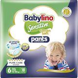 Babylino Sensitive Cotton Soft Luiers Maat 6, Broek XL (13-18 kg), 18 Stuk
