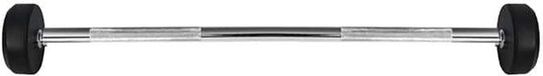 HMS GSG Serie - Halterstang - Rubber Gewichten - 10 KG - Stevig Chroom - Geadeeld Handvat