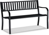Merkloos Relaxdays Tuinbank - 2 zits - 127,5 cm breed - Metaal - Zwart