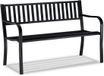 Merkloos Relaxdays Tuinbank - 2 zits - 127,5 cm breed - Metaal - Zwart