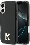 Karl Lagerfeld - Étui rigide en cuir MagSafe avec logo K Head (KLHMP17S5PGFKHGK) - iPhone 17 - Noir