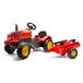FALK Tractor met pedalen X Tractor - Rood - met kap om te openen en aanhanger - Gemaakt in Frankrijk - Vanaf 2 jaar - 2046AB