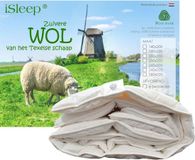 iSleep Wollen Enkel Dekbed - (Warmteklasse 2) - 100% Wol - Litsjumeaux - 240x200 cm