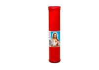 DRW Verpakking met 6 rode kaarsen, Heilig Hart van Jezus, 27 cm, liturgische votiefkaarsen, begraafplaats en kerken