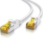 Primewire LAN-kabel CAT 7, ultradun, 10 Gbit/s, RJ45 netwerkkabel, U/FTP PIMF afscherming, vergulde contacten, koperen geleiders, 4 mm buitenmantel, patchkabel, Ethernet, 2 meter, wit
