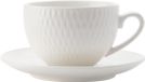 Maxwell & Williams Diamonds Tasse à expresso ronde et soucoupe - 100 ml - Blanc