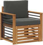 vidaXL - Buiten - bank - set - Massief - Acacia - Hout - en - Polyester