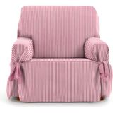 ECOMMERC3 Universele bankhoes met elastische banden, maat 1-zits, verstelbaar, voor bank, kleur ecru/roze