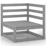 vidaXL 10-delige Loungeset Massief Grenenhout Grijs