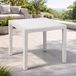 King Table de jardin King, carrée, blanche, 79x79x72 cm, avec un aspect rotin