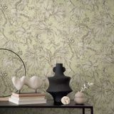A.S. Création Vliesbehang, Bloemenbehang grijs | B790475, 10,05 m x 0,53 m