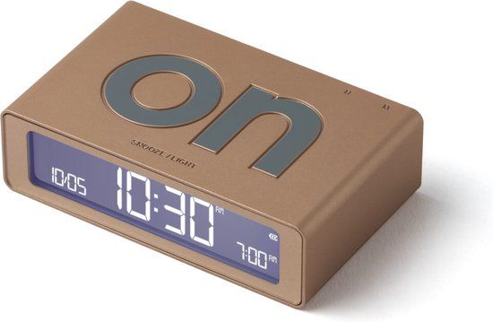 Lexon Design Lexon Flip Mini 8cmx2,3cmx4,9cm LR158 ON OFF Oplaadbare Wekker - Goud