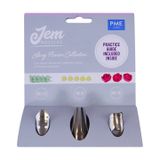 PME Jem Nozzles Set - Grote Bloemen Collectie, Pack van 3, Roestvrij staal