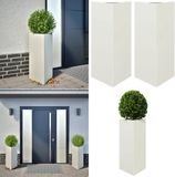 vidaXL Plantenbakken 2 stuks Driehoek Staal Wit 40x34,5x75 cm