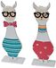 Mopec figuur vlammen van hout met bril, 2-delig assortiment, 31 cm, meerkleurig, één maat, 2 stuks