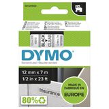 DYMO D1 Label Tape - 12mm x 7m - Black on Transparent