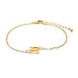 LUXENTER Armband alfabet met 18 karaat goud - letter M