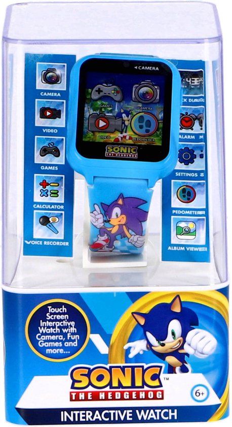 Accutime Sonic Smartwatch voor Kinderen - Blauw - Selfie Camera, Games, Fitness Tracker