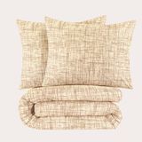 NOUS Living katoenen dekbedovertrek lits-jumeaux beige (240x220 cm)