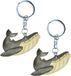 Cornelissen Natierliche Geschenke Gmbh Porte-clés Baleine à bosse - 2x pièces - naturel - 11 cm - bois - porte-clés animal - mammifère marin