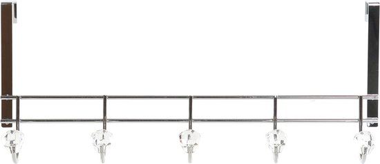 DKD Home Decor Kapstok voor deur - 47 x 10 x 22 cm - Zilverkleurig Metaal