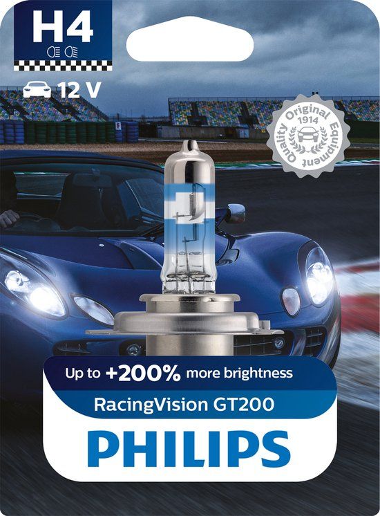 Philips RacingVision H4 Halogeenlamp - 12V - 60/55W - 2 stuks